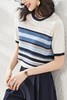 OSA欧莎 圆领清爽条纹针织上衣 12668 商品缩略图1