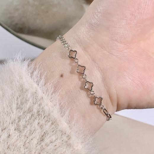 卡蒂罗/KADER 小确幸手链 925银经典四叶草造型璀璨好运镂空设计手饰 清新简约时尚典雅大气配饰 母亲节 礼盒 商品图1