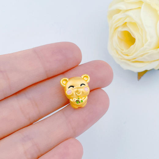 【限时7.5折】【定价黄金】足金 #儿童/宝宝 3D硬金烤漆生肖鼠手串配件小金鼠宝宝手串配件(V3DSC00370)（预售产品下单后不退款不退货不换货不补差价） 商品图3