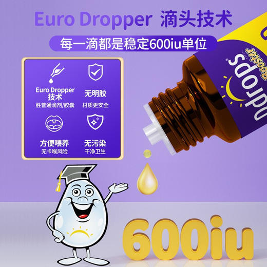 ⁴【加拿大Ddrops维生素D3滴剂】5ml/瓶 约180滴/瓶  600单位&1000单位&2000单位  YC04-CRMM-HQ滴卓思 商品图5