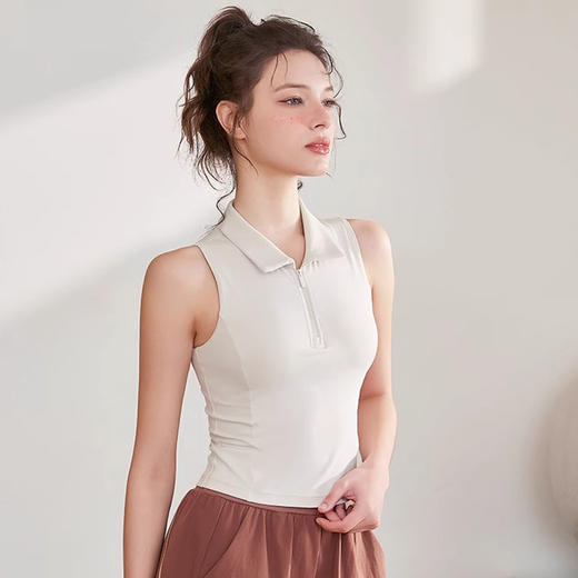 【3~5天发货】跃牌【美度空间】系列 冰薄荷无袖瑜伽背心高级感可拆卸胸垫夏季41034 商品图2