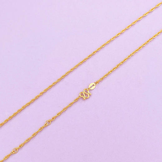 【限时克减150元】足金999 5G黄金16-17-18寸调节麻绳项链(AG5GXL00021-3)补差价）补差价）预售产品下单后不退款不退货不换货不补差价 商品图1