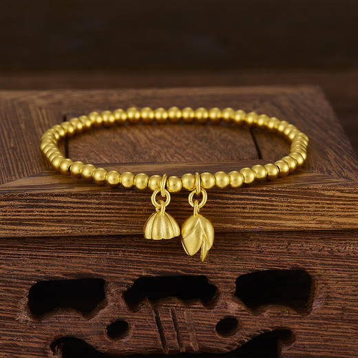 【限时克减150元】足金999 #两世欢 #古法两世欢圆珠(约3.3-3.6mm)手串(周长约16.5-17.5cm)(YGFSC00011-4)补差价）预售产品下单后不退款不退货不换货不补差价 商品图1