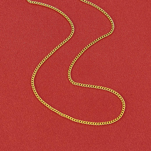 【限时克减150元】足金999.99 五9黄金侧身链侧身项链(ACXL00033-1)补差价）补差价）预售产品下单后不退款不退货不换货不补差价 商品图1