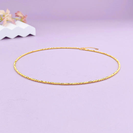 【限时克减150元】足金999 5G黄金调节蹦迪珠金珠转运珠项链串珠项圈（内里为镍钛合金弹力绳）(AG5GXL00023)补差价）预售产品下单后不退款不退货不换货不补差价 商品图1