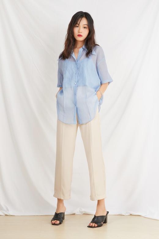 ESTELLICA 机理感宽松大翻领短袖衬衫 13077 商品图6