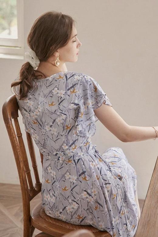 SOUREPOSE V领荷叶袖碎花连衣裙 12477 商品图2