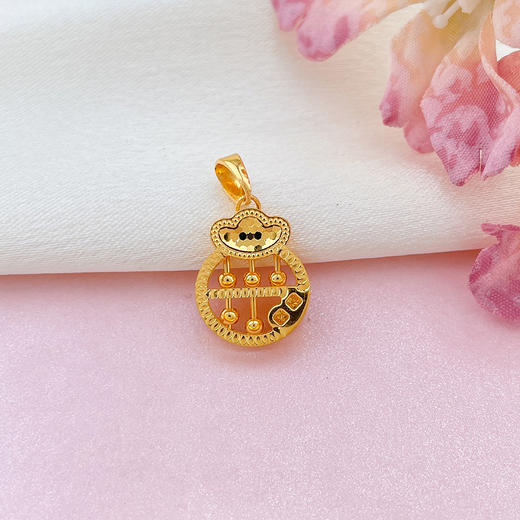 【限时克减150元】足金999.99 #福袋 【精品】五9黄金镂空鱼鳞算盘福袋吊坠（算盘珠可动）(ACDZ00350)（预售产品下单后不退款不退货不换货不补差价） 商品图0