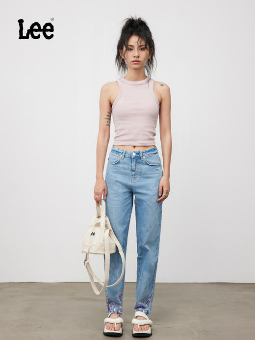 Lee商场同款泼墨411高腰锥形女牛仔裤妈妈裤LWZ4115PCATJ 商品图2