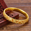 【限时克减150元】足金999 古法内百福（面宽约10-10.5mm）镂空龙凤双喜固口手镯(YGFSZ00036)（预售产品下单后不退款不退货不换货不补差价 商品缩略图0