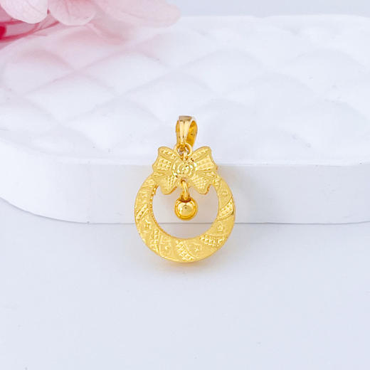 【限时克减150元】足金999.99 【精品】五9黄金蝴蝶结小金珠星星圆环吊坠(ACDZ00326)（预售产品下单后不退款不退货不换货不补差价）（预售产品下单后不退款不退货不换货不补差价） 商品图0