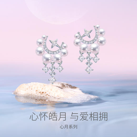 【流光心月耳钉】女轻奢闺蜜款 小众生日礼物送女友 下单赠精美礼盒 顺丰空运+运费险 商品图1