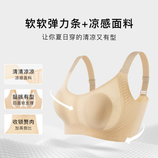 凉感兔耳杯内衣女超薄冰丝软支撑聚拢防下垂高弹舒适文胸罩明月沐雪 商品图1