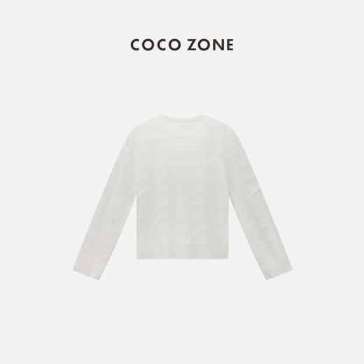 COCO ZONE 2024设计感条纹长袖针织衫气质圆领套头上衣CC1B0932 商品图0