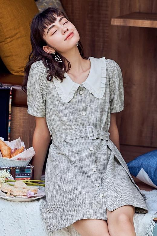 Betu百图 甜美娃娃领短袖腰带连衣裙 12468 商品图1