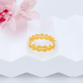 【限时克减150元】足金999 #固口戒指 (足金999字印)5G黄金镂空铜钱圈戒(5GJZ00801)（预售产品下单后不退款不退货不换货不补差价）（预售产品下单后不退款不退货不换货不补差价）