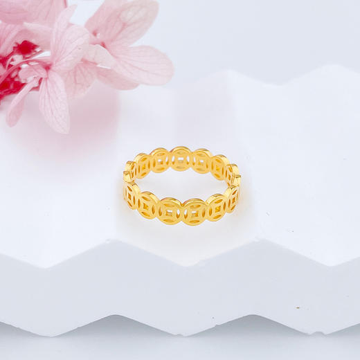 【限时克减150元】足金999 #固口戒指 (足金999字印)5G黄金镂空铜钱圈戒(5GJZ00801)（预售产品下单后不退款不退货不换货不补差价）（预售产品下单后不退款不退货不换货不补差价） 商品图0