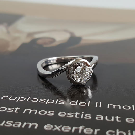 【天然正品】AU750白金钻石戒指0.50克拉G VS2 3EX 13号（戒圈可改）150524NJ18 商品图1