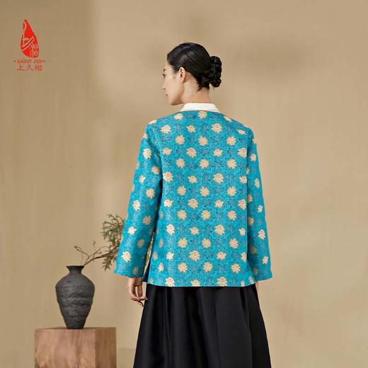 SAINTJOY/上久楷宋锦外套·曲水凌波纹锦 新中式上衣女外套 DWW23040-4 商品图3