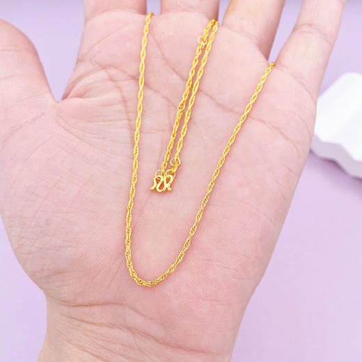 【限时克减150元】足金999 5G黄金17-18寸调节麻绳项链(AG5GXL00021)（预售产品下单后不退款不退货不换货不补差价）（预售产品下单后不退款不退货不换货不补差价） 商品图2