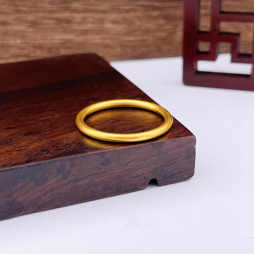 【限时克减128元】足金999.9 #条戒 古法实心固口线戒圈戒素圈戒指光圈戒指（面宽约1.5-2mm）(ANWZGFJZ00017)（预售产品下单后不退款不退货不换货不补差价） 商品图1