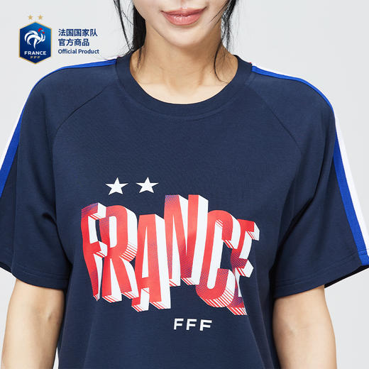 【官方正版】法国国家队 |深蓝拼色T恤欧洲杯款足球迷助威印花短袖 商品图2