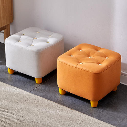 【意式轻奢！科技布小凳子】精致小板凳，百搭实用可当，入户穿鞋椅/茶几矮凳/脚踏板凳，静享生活 轻奢风小凳子L 商品图1