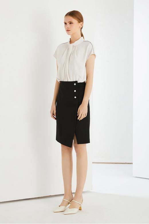 MISICAKOO/茉诗可可 黑色简约不规则半裙 13238 商品图1