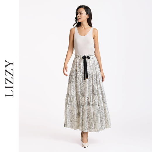 LIZZY 简约百搭精致U领真丝+蕾丝背心7125 商品图6