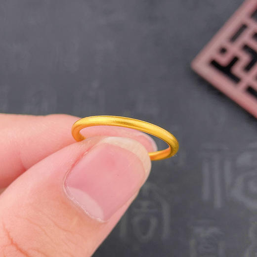 【限时克减128元】足金999.9 #条戒 古法实心固口线戒圈戒素圈戒指光圈戒指（面宽约1.5-2mm）(ANWZGFJZ00017)（预售产品下单后不退款不退货不换货不补差价） 商品图2