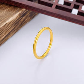 【限时克减128元】足金999.9 #条戒 古法实心固口线戒圈戒素圈戒指光圈戒指（面宽约1.5-2mm）(ANWZGFJZ00017)（预售产品下单后不退款不退货不换货不补差价）