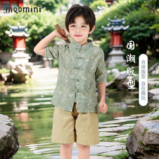 【两件套】【90-140】【MQDmini】男童短袖汉服套装复古国潮 商品图2