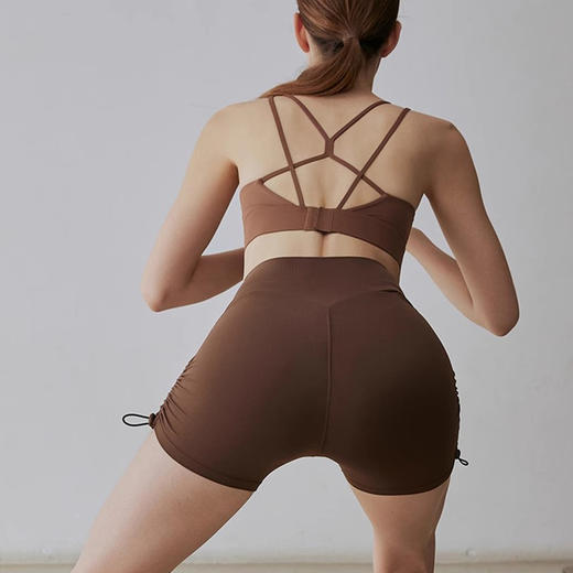 【3~5天发货】跃牌【美度空间】系列 NUF裸感夏季三分裤瑜伽裤女士抽绳运动短裤蜜桃提臀健身短裤女夏41031 商品图2