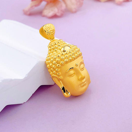 【限时克减150元】足金 【精品】3D硬金空心佛头吊坠(AR3DDZ00095-1)（预售产品下单后不退款不退货不换货不补差价）（预售产品下单后不退款不退货不换货不补差价） 商品图2