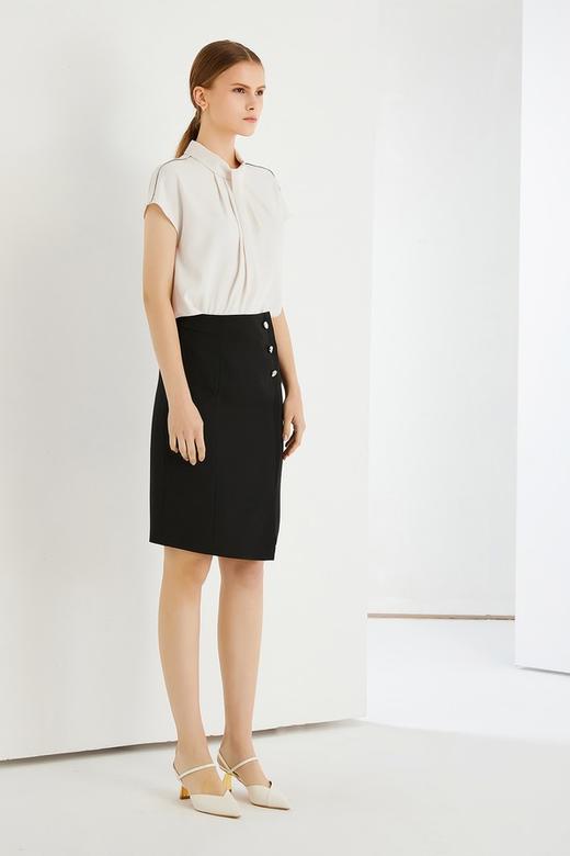 MISICAKOO/茉诗可可 黑色简约不规则半裙 13238 商品图5