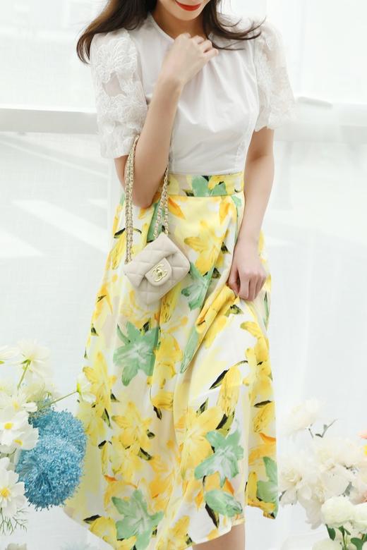 L.Fleuri 气质雪纺百合印花半裙 13083 商品图4