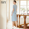 IWY/名媛范蓝色西装套裙女夏季韩版时尚短袖上衣气质职业装两件套CS2026 商品缩略图3