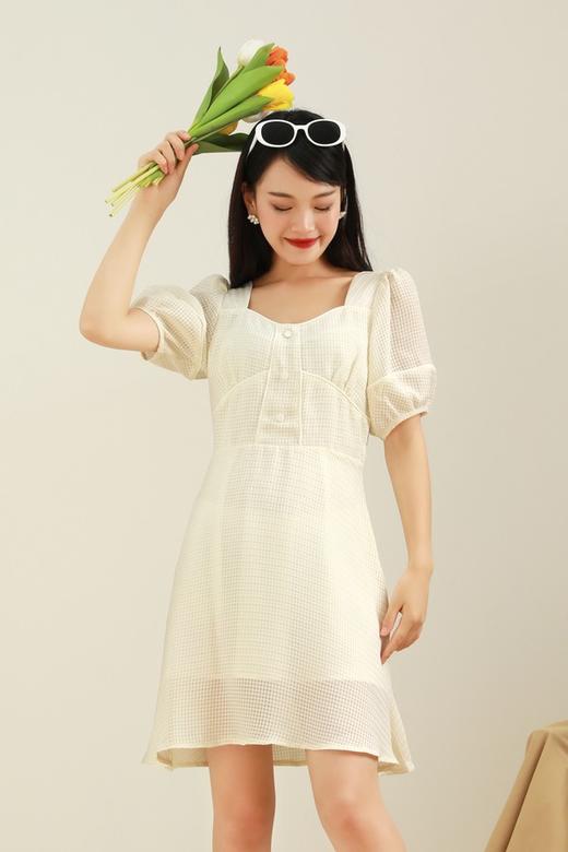 L.Fleuri 复古泡泡袖方型领连衣裙 12689 商品图0