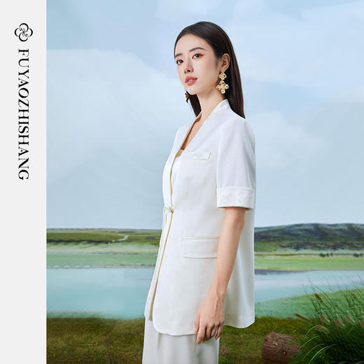 IWY/扶摇系列 米白色夏季新中式时尚总裁职业西装FYCP363 商品图2
