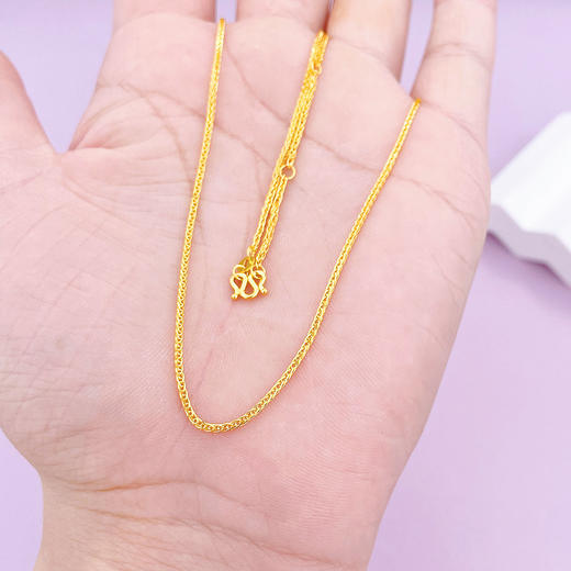 【限时克减150元】足金999 5G黄金17-18寸调节肖邦项链(AG5GXL00019-3)补差价）补差价）预售产品下单后不退款不退货不换货不补差价 商品图2