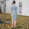 IWY/高端美容院工作服医美技师工装套装西装套裙蓝色短袖优雅时尚CS1984 商品缩略图3