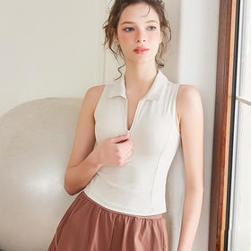 【3~5天发货】跃牌【美度空间】系列 冰薄荷无袖瑜伽背心高级感可拆卸胸垫夏季41034