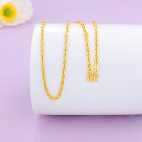 【限时克减150元】足金999 5G黄金17-18寸调节麻绳项链(AG5GXL00021-2)补差价）补差价）预售产品下单后不退款不退货不换货不补差价