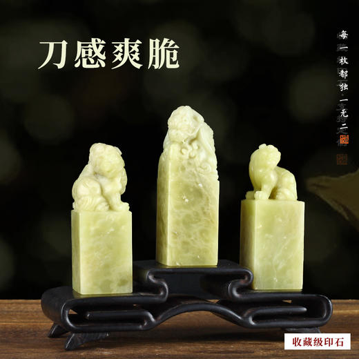 金石印坊孤品印章青田石兽钮方章篆刻精品章料一组（配多宝盒） 商品图3