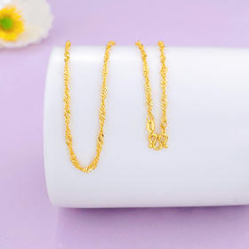 【限时克减150元】足金999 5G黄金17-18寸调节水波纹项链(AG5GXL00020-1)补差价）补差价）预售产品下单后不退款不退货不换货不补差价