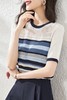 OSA欧莎 圆领清爽条纹针织上衣 12668 商品缩略图3