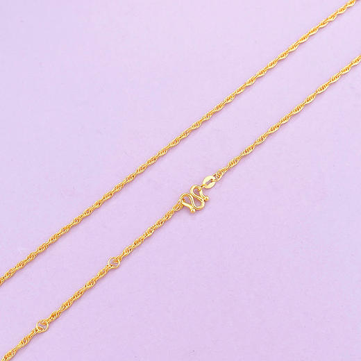 【限时克减150元】足金999 5G黄金17-18寸调节麻绳项链(AG5GXL00021-2)补差价）补差价）预售产品下单后不退款不退货不换货不补差价 商品图1