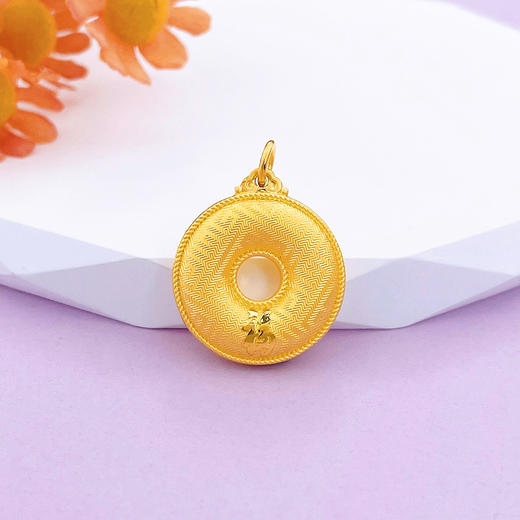 【限时克减150元】足金999.9 【精品】空心天赐鸿福福字平安扣吊坠(AUWZDZ00002-1)（预售产品下单后不退款不退货不换货不补差价）（预售产品下单后不退款不退货不换货不补差价） 商品图0