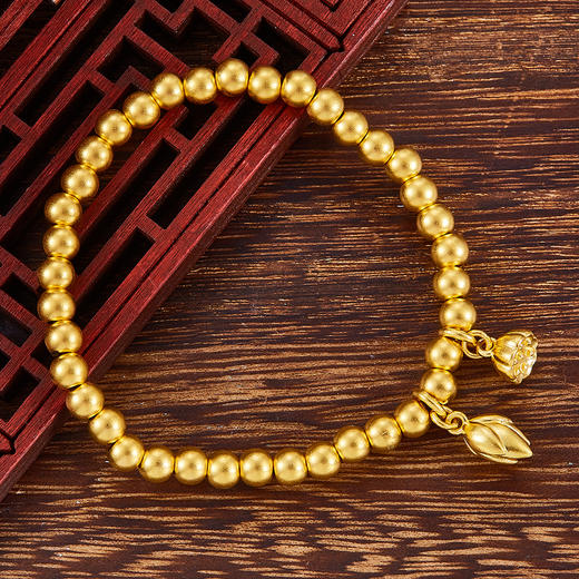 【限时克减150元】足金999 #两世欢 #古法两世欢圆珠(圆珠约4.5-5mm）手串（周长约16.5-17.5cm）(YGFSC00011-3)补差价）预售产品下单后不退款不退货不换货不补差价 商品图1