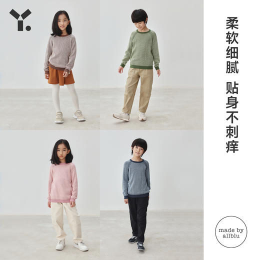 【8折特惠】幼岚儿童间条插肩毛衣2023秋季新款男女童柔软舒适肌理毛衣ZY 商品图3